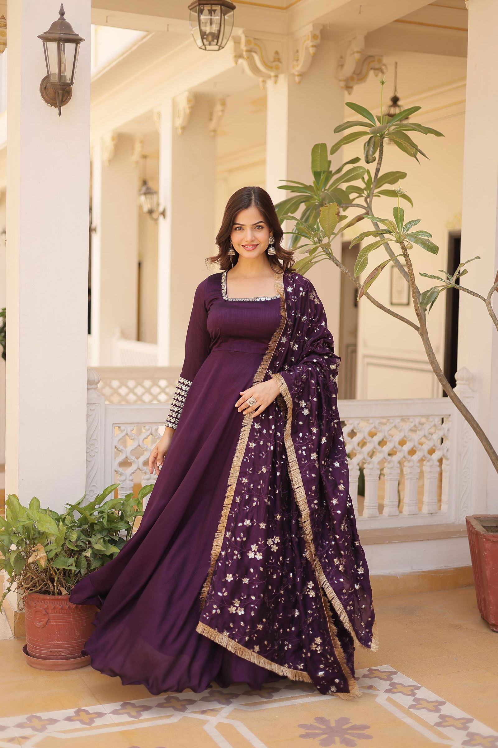 KA 1101 Faux Blooming with Embroidery Party Wear Gown Wholesale Shop In Surat

